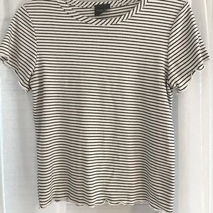 Olivia Rae black and white striped tee - size small